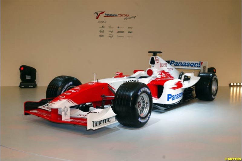 Toyota Racing TF104 Launch at Cologne, Germany. January 17th, 2004.