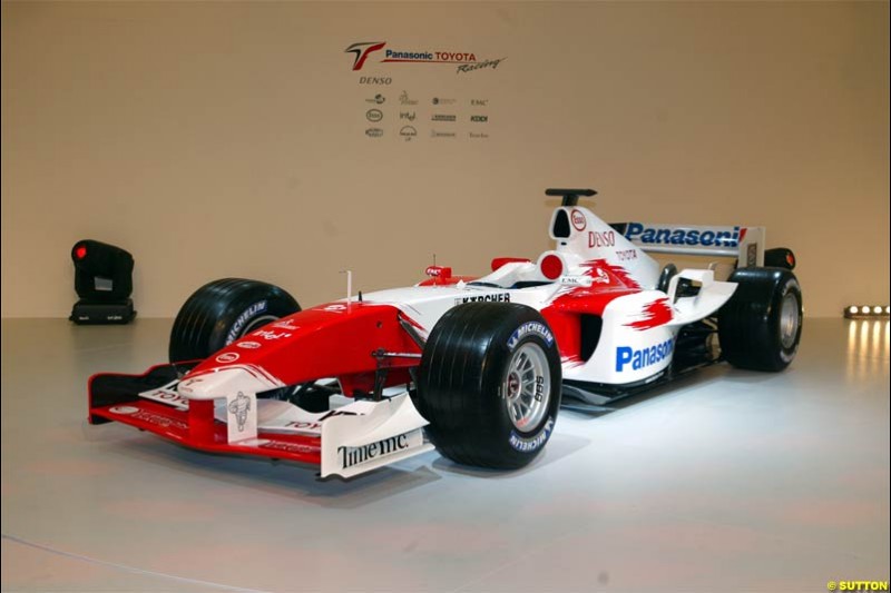 Toyota Racing TF104 Launch at Cologne, Germany. January 17th, 2004.
