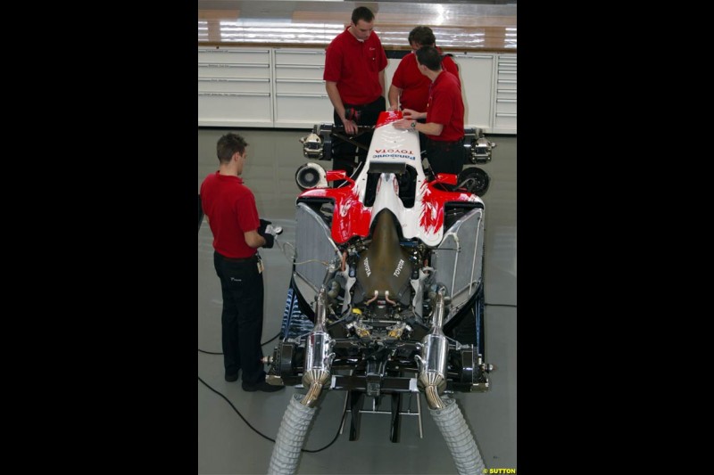 Toyota Racing TF104 Launch at Cologne, Germany. January 17th, 2004.