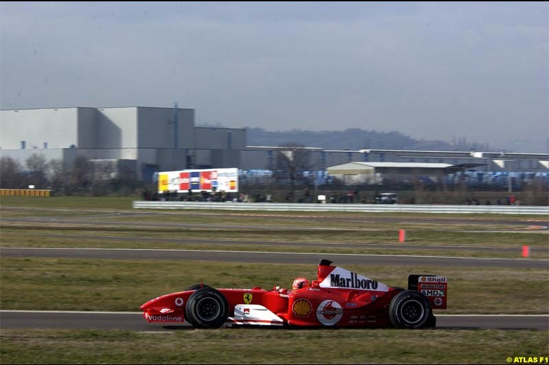 Michael Schumacher, Ferrari, testing the F2004. Fiorano, Italy. January 31st 2004.