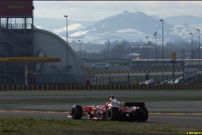 Michael Schumacher, Ferrari, testing the F2004. Fiorano, Italy. January 31st 2004.