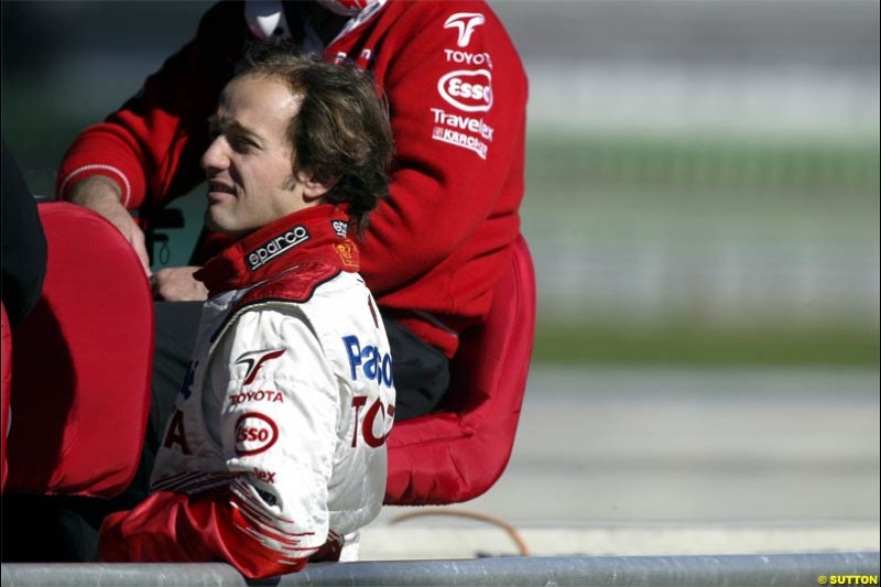 Cristiano da Matta, Toyota. F1 testing at Valencia, Spain. January 29th 2004.