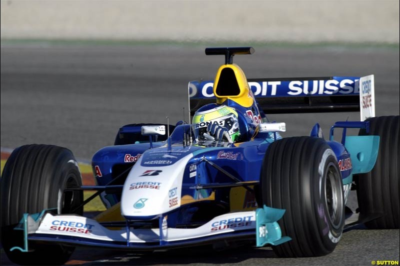 Giancarlo Fisichella, Sauber. F1 testing at Valencia, Spain. January 29th 2004.