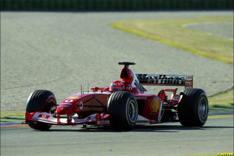 Michael Schumacher, Ferrari. F1 testing at Valencia, Spain. January 29th 2004.