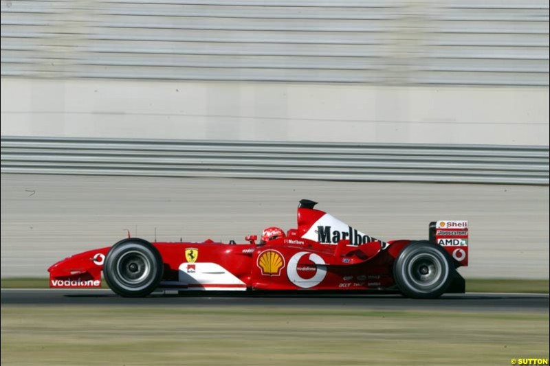 Michael Schumacher, Ferrari. F1 testing at Valencia, Spain. January 29th 2004.