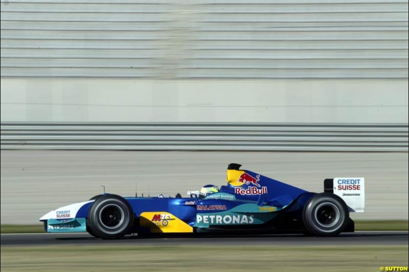 Giancarlo Fisichella, Sauber. F1 testing at Valencia, Spain. January 29th 2004.