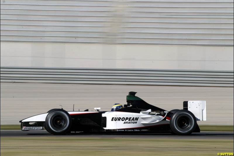 Zsolt Baumgartner, Minardi. F1 testing at Valencia, Spain. January 29th 2004.