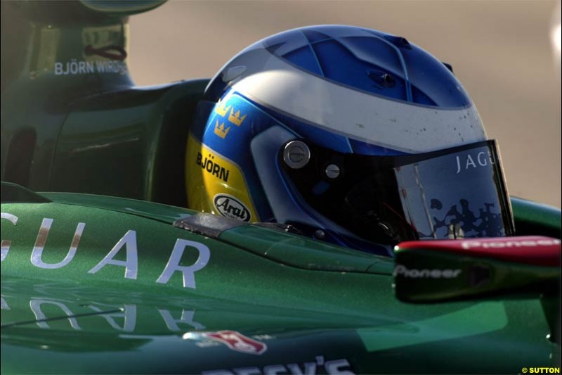 Bjorn Wirdheim, Jaguar. F1 Testing at Valencia, Spain. January 28th 2004.