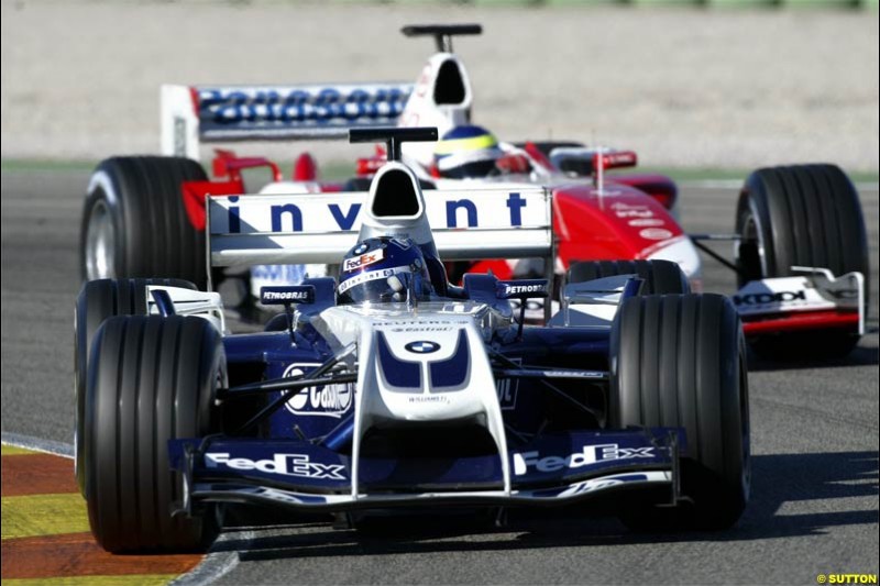 Juan Pablo Montoya, Williams. F1 Testing at Valencia, Spain. January 28th 2004.