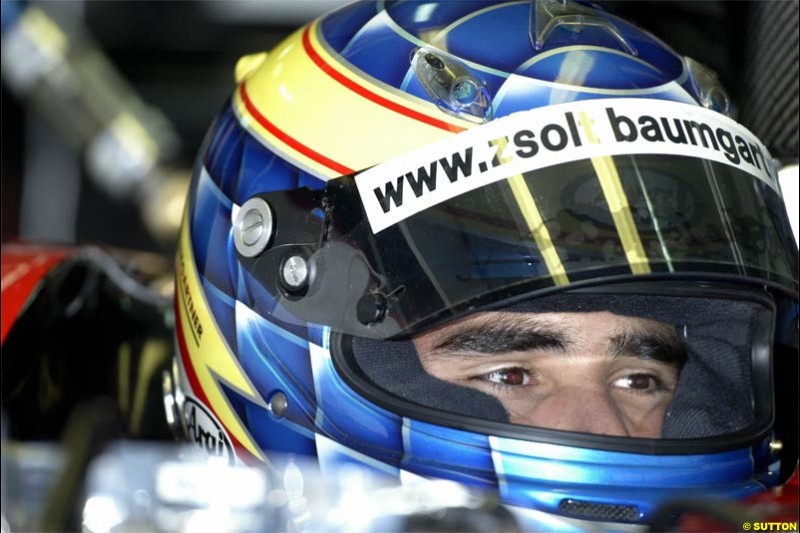 Zsolt Baumgartner, Minardi. F1 Testing at Valencia, Spain. January 28th 2004.