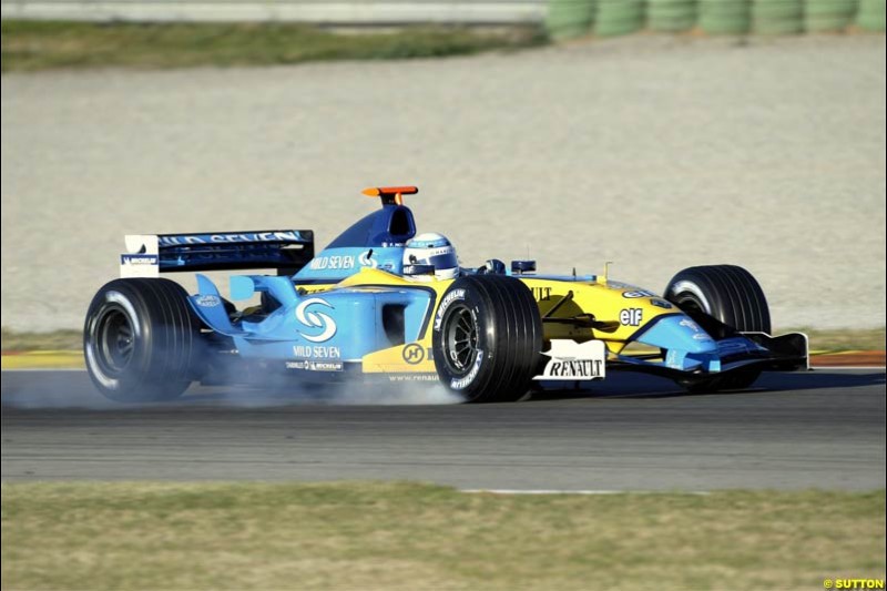 Franck Montagny, Renault. F1 Testing at Valencia, Spain. January 28th 2004.