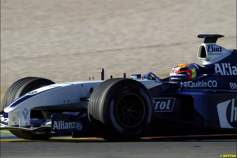 Antonio Pizzonia, Williams. F1 Testing at Valencia, Spain. January 28th 2004.