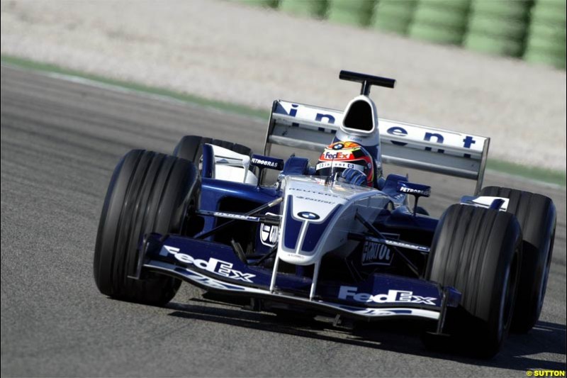 Antonio Pizzonia, Williams. F1 Testing at Valencia, Spain. January 28th 2004.