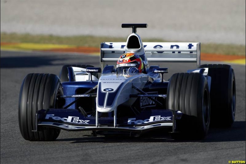 Antonio Pizzonia, Williams. F1 Testing at Valencia, Spain. January 28th 2004.