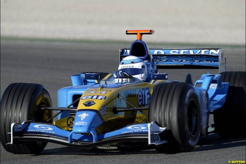 Franck Montagny, Renault. F1 Testing at Valencia, Spain. January 28th 2004.