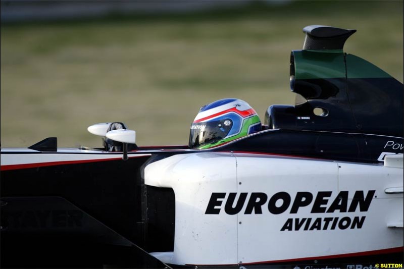 F1 Testing at Valencia, Spain. January 27th 2004. Gianmaria Bruni, Minardi.