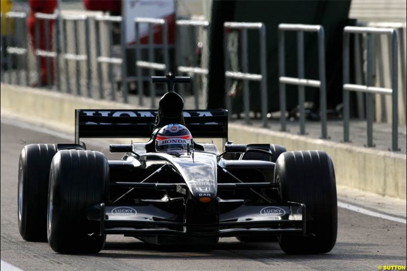 F1 Testing at Valencia, Spain. January 27th 2004. Gianmaria Bruni, Minardi.