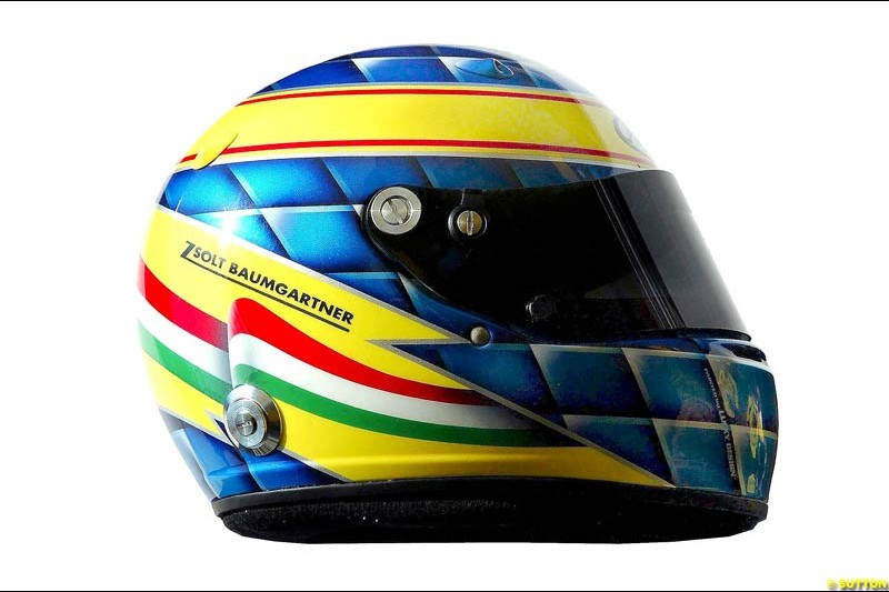 Zsolt Baumgartner 's helmet. 2004 Formula One season.