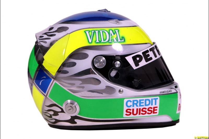 Giancarlo Fisichella 's helmet. 2004 Formula One season.