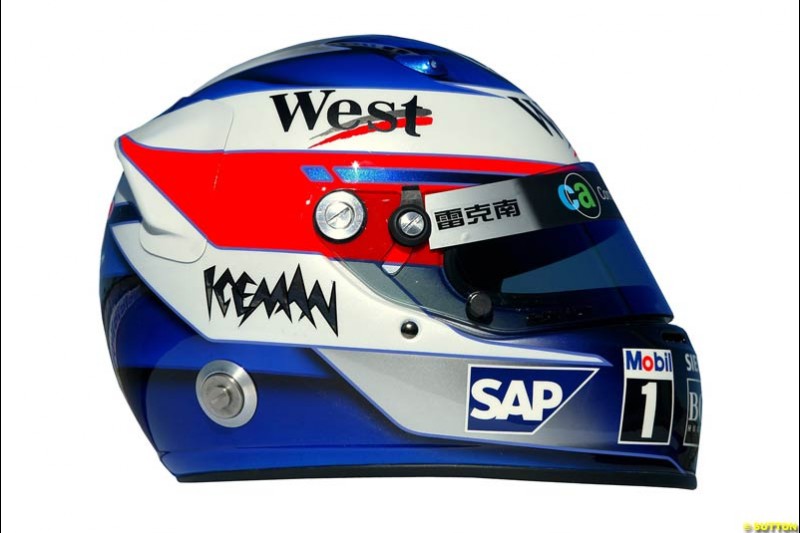 Kimi Raikkonen 's helmet. 2004 Formula One season.