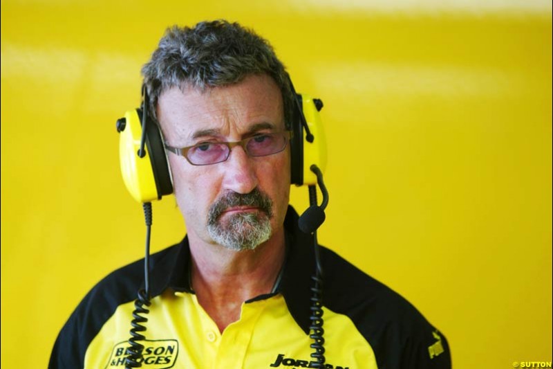 Eddie Jordan. Saturday qualifying for the Malaysian Grand Prix. Sepang, Kuala Lumpur, Malaysia. March 20th 2004.