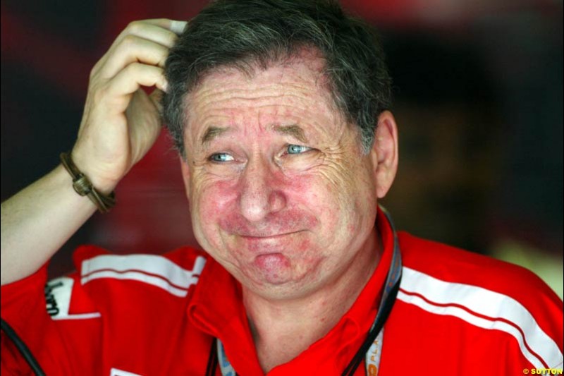 Jean Todt, Ferrari. Saturday qualifying for the Malaysian Grand Prix. Sepang, Kuala Lumpur, Malaysia. March 20th 2004.