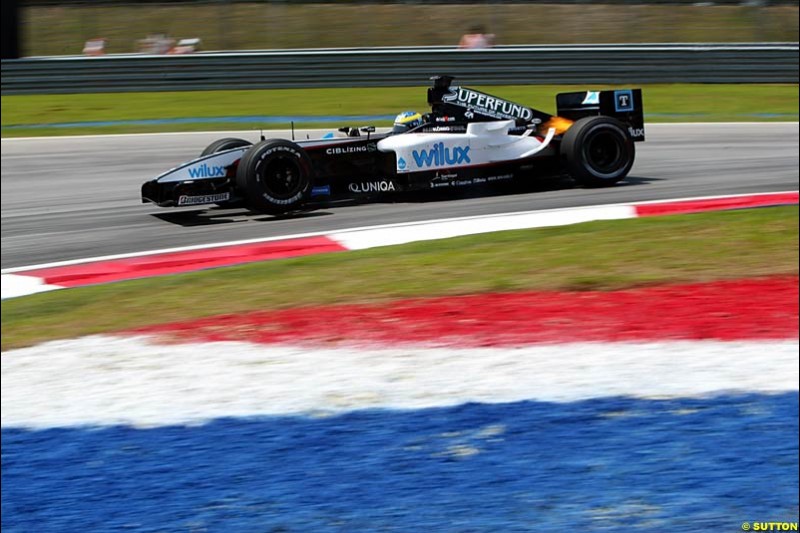 Zsolt Baumgartner, Minardi. Saturday practice for the Malaysian Grand Prix. Sepang, Kuala Lumpur, Malaysia. March 20th 2004.