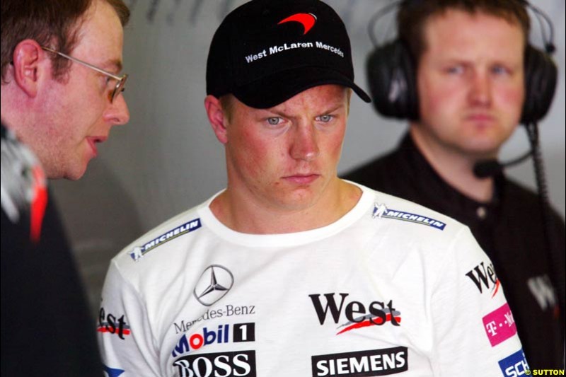 Kimi Raikkonen, McLaren. Saturday practice for the Malaysian Grand Prix. Sepang, Kuala Lumpur, Malaysia. March 20th 2004.