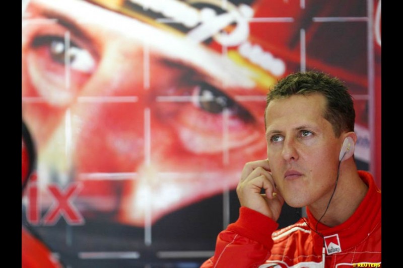 Michael Schumacher, Ferrari. Saturday practice for the Malaysian Grand Prix. Sepang, Kuala Lumpur, Malaysia. March 20th 2004.