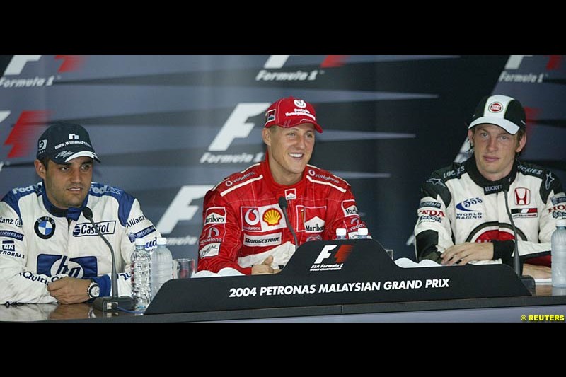 Post race press conference. The Malaysian Grand Prix. Sepang, Kuala Lumpur, Malaysia. March 21st, 2004.