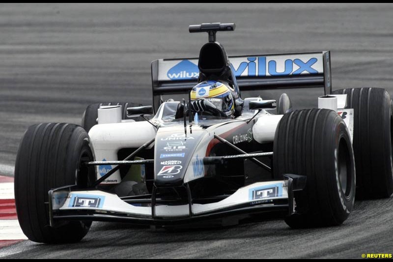 Zsolt Baumgartner, Minardi. The Malaysian Grand Prix. Sepang, Kuala Lumpur, Malaysia. March 21st, 2004.