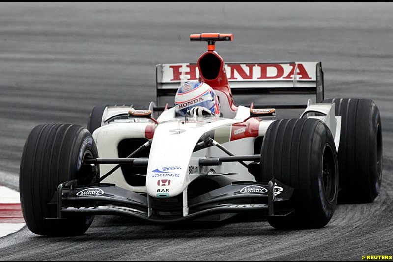 Jenson Button, BAR. The Malaysian Grand Prix. Sepang, Kuala Lumpur, Malaysia. March 21st 2004.