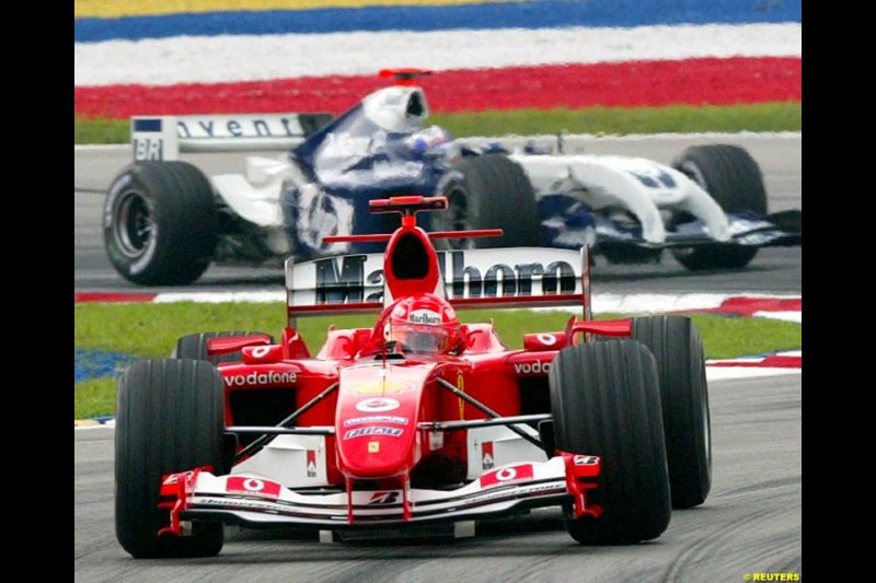 Michael Schumacher, Ferrari. The Malaysian Grand Prix. Sepang, Kuala Lumpur, Malaysia. March 21st 2004.