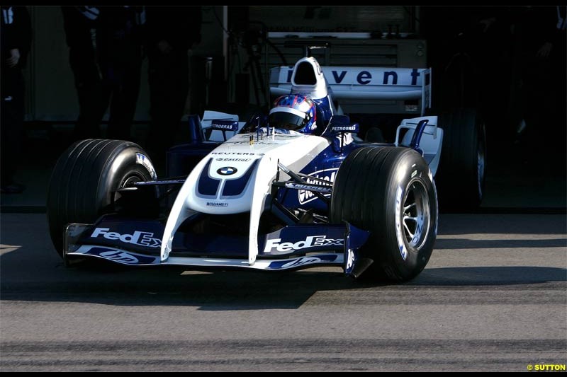 Current IRL Champion Scott Dixon participates in his first Formula One test, driving the Williams BMW FW26 at Paul Ricard, France. March 26th, 2004.
