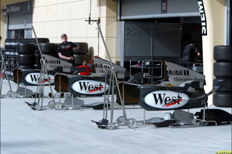 McLaren bodyworks. Bahrain Grand Prix, Bahrain International Circuit. April 1st, 2004.