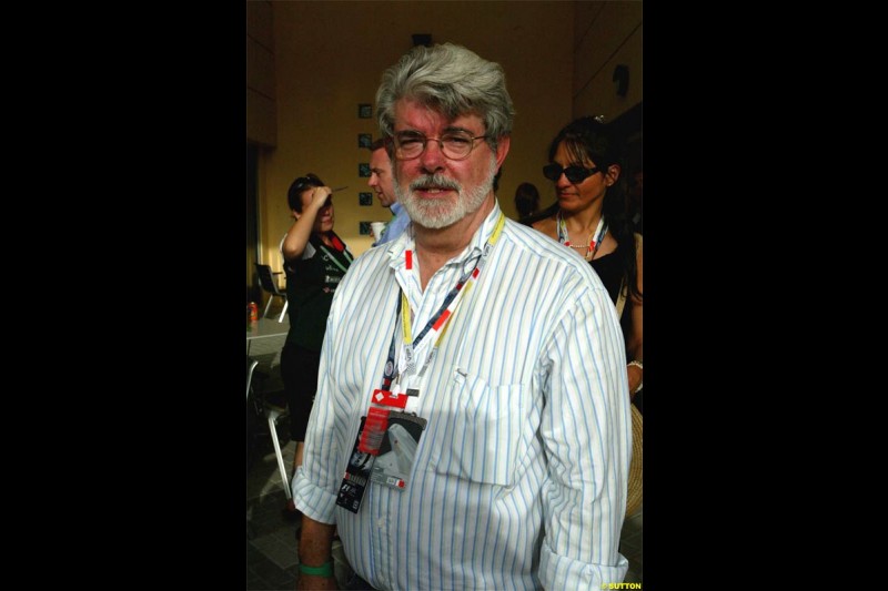 Star Wars director George Lucas. Saturday qualifying for the Bahrain Grand Prix. Bahrain International Circuit, April 3rd 2004.