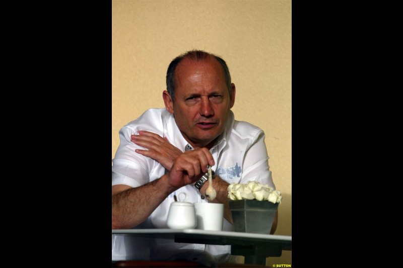 Ron Dennis. Saturday qualifying for the Bahrain Grand Prix. Bahrain International Circuit, April 3rd 2004.