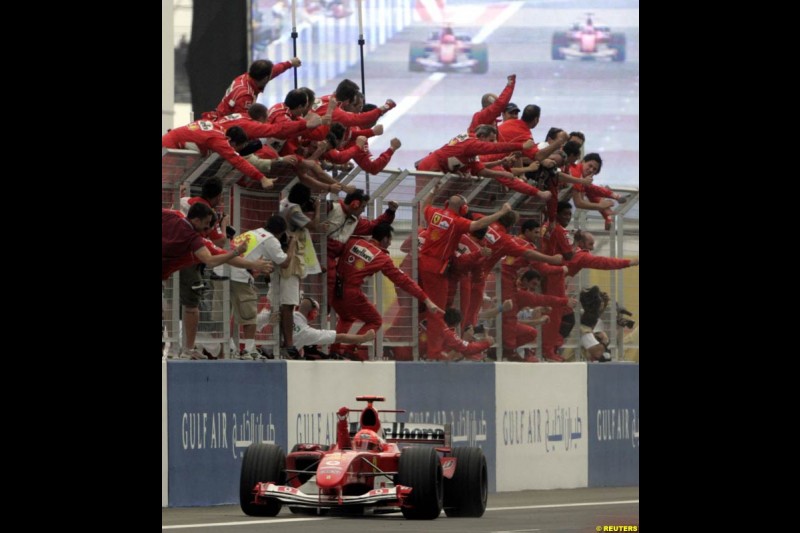 Race winner Michael Schumacher. The Bahrain Grand Prix. Bahrain International Circuit, April 4th 2004.