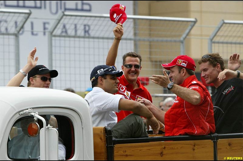 The Drivers Parade. The Bahrain Grand Prix. Bahrain International Circuit, April 4th 2004.