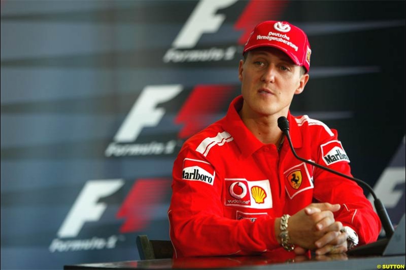 Michael Schumacher, Ferrari. San Marino Grand Prix preparations at the Imola circuit. April 22nd, 2004.