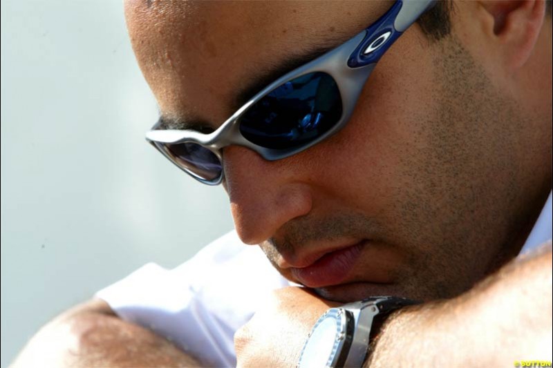 Juan Pablo Montoya, Williams. San Marino Grand Prix preparations at the Imola circuit. April 22nd, 2004.