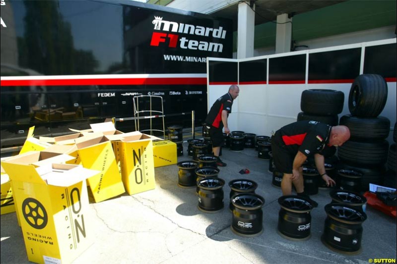 San Marino Grand Prix preparations at the Imola circuit. April 22nd, 2004.