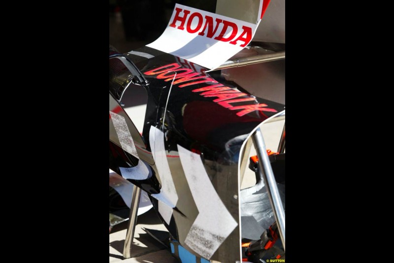 New livery on third BAR-Honda, Spanish GP Preparations, May 6th, 2004.