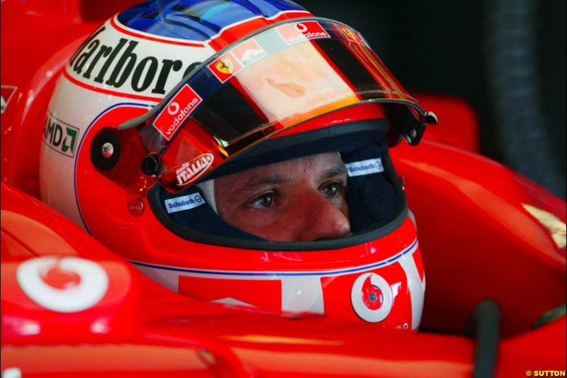 Rubens Barrichello, Ferrari,  Spanish GP, Friday May 7th, 2004.