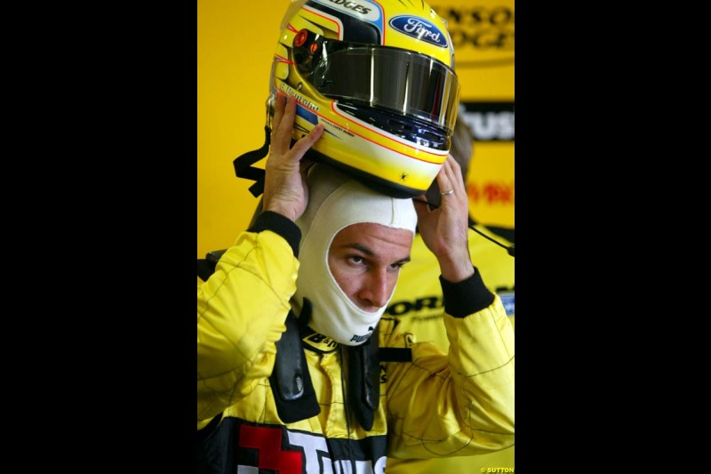 Giorgio Pantano, Jordan-Ford, Spanish GP, Friday May 7th, 2004.