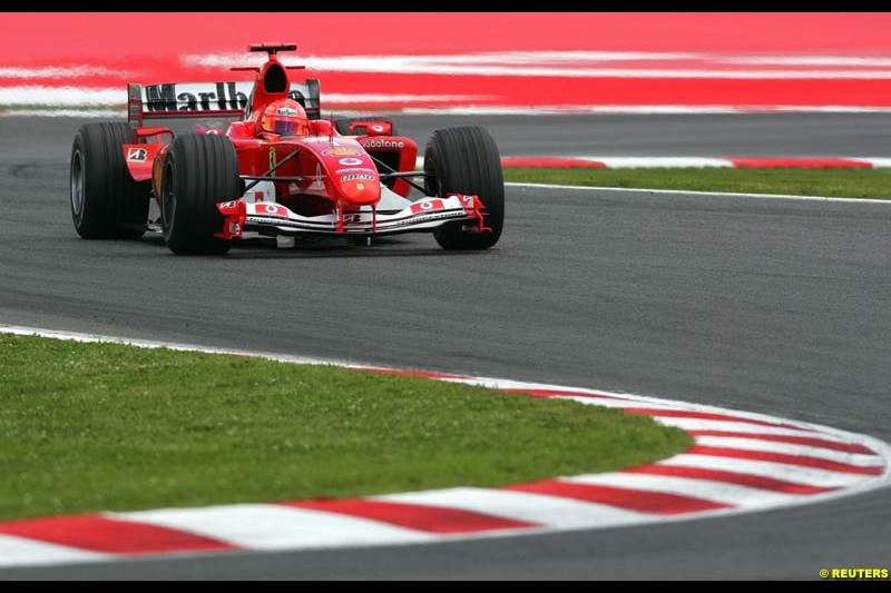 Michael Schumacher, Ferrari, Spanish GP, Friday May 7th, 2004.