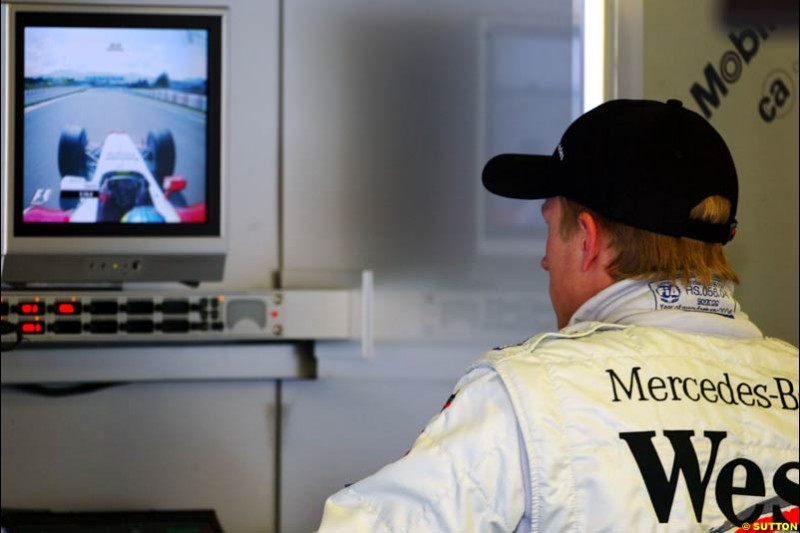 Kimi Raikkonen, Mclaren-Mercedes, Spanish GP, Friday May 7th, 2004.