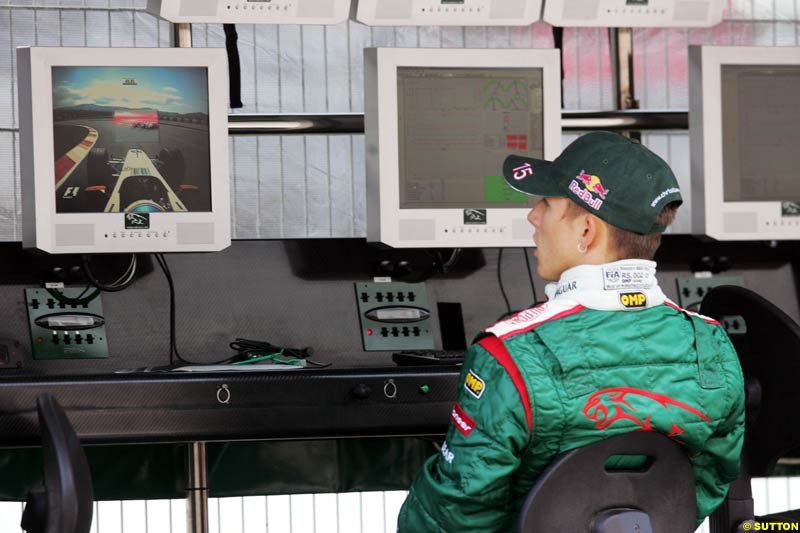Christian Klien, Jaguar, Spanish GP, Friday May 7th, 2004.