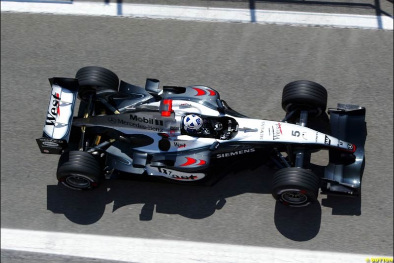 David Coulthard, Mclaren-Mercedes, Spanish GP Friday Practice, May 7th, 2004.