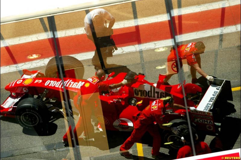 Rubens Barrichello, Ferrari,  Spanish GP, Saturday May 8th, 2004.